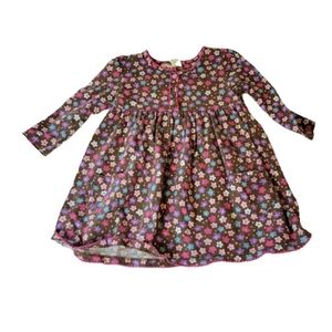 Oshkosh Baby Girl Brown Pink Floral Dress 12 Mths.